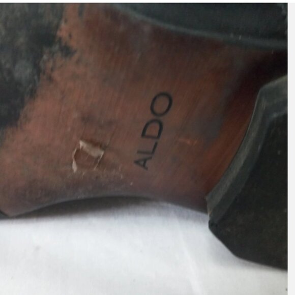 Aldo Men’s Black Leather Dress Shoes Sz 13 US 45 EU Slip On Formal Loafers - Picture 10 of 14